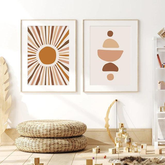 Sun & Horizon Abstract Graphic Art Patterns Canvas Decoration - Item - BAI-DAY 