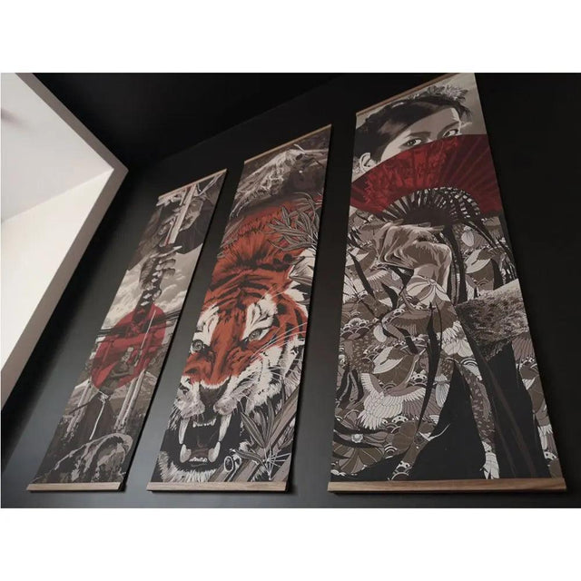 Tiger Pattern Traditional Japanese Mythology Wall Decor - Item - BAI-DAY 