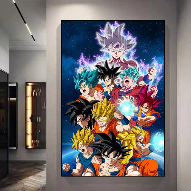 All SSJ Goku Decorative Canvas Wall Poster - Item - BAI-DAY 