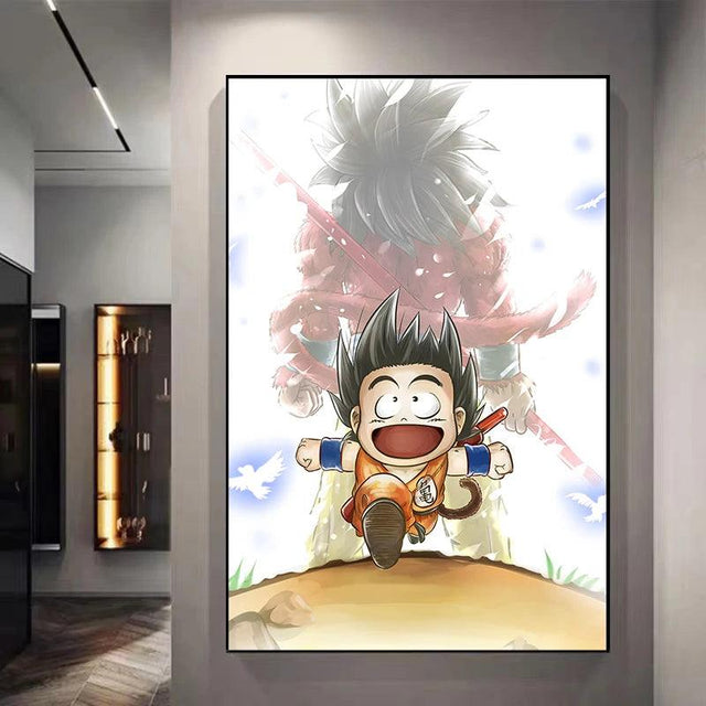 Kid Goku Decorative Canvas Wall Poster - Item - BAI-DAY 