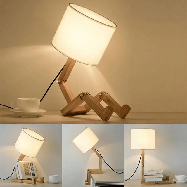 Modern Wooden Decorative Robot Shaped Lamp 110-240V - Item - BAI-DAY 