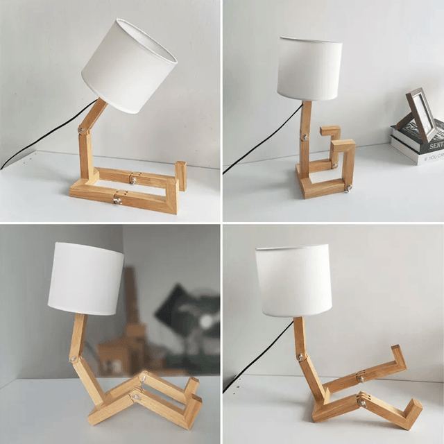Modern Wooden Decorative Robot Shaped Lamp 110-240V - Item - BAI-DAY 