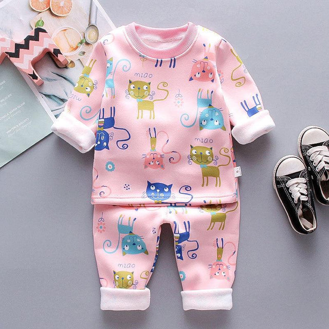 Pink Long-sleeve Pajamas for Babies and Toddlers - Item - BAI-DAY 
