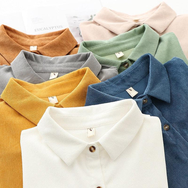 Long Sleeve Casual Corduroy Shirt - Item - BAI-DAY 