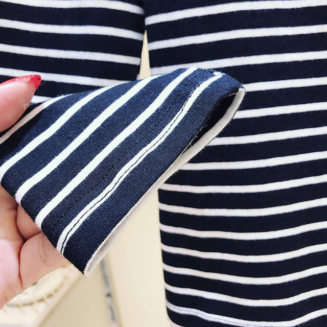 Long Sleeve Striped T-Shirt Korean Style - Item - BAI-DAY 
