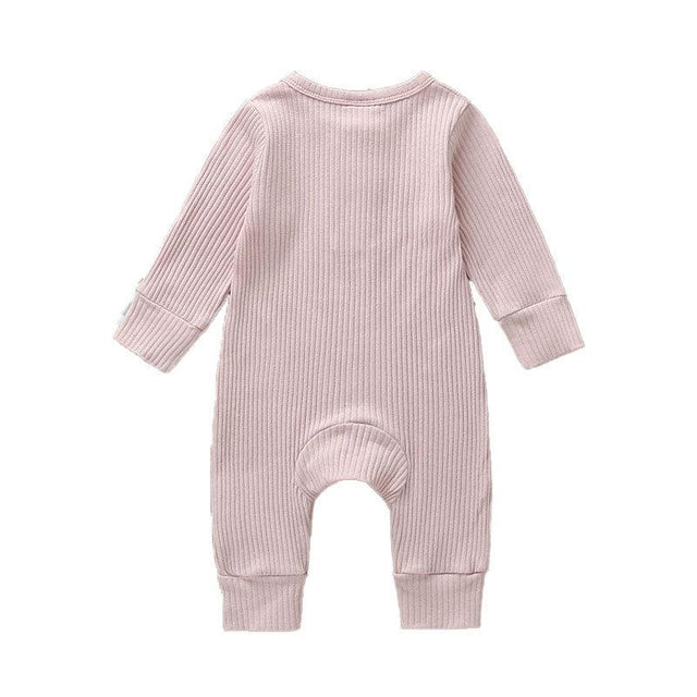 Solid Color Long Sleeve Baby Cotton Romper - Item - BAI-DAY 