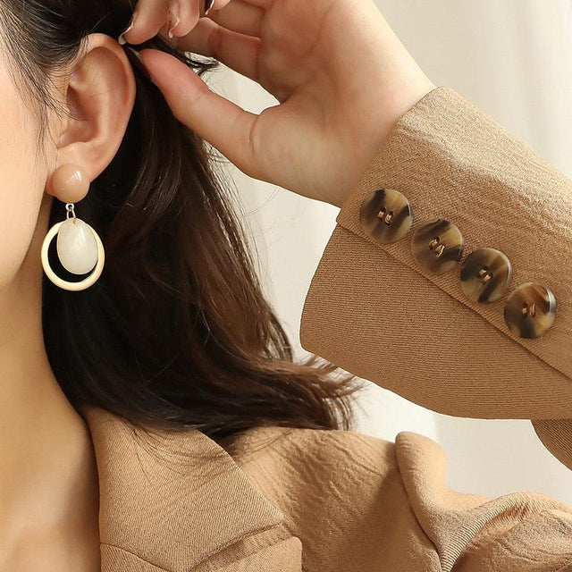 South Korean Round Design Earrings - Item - BAI-DAY 