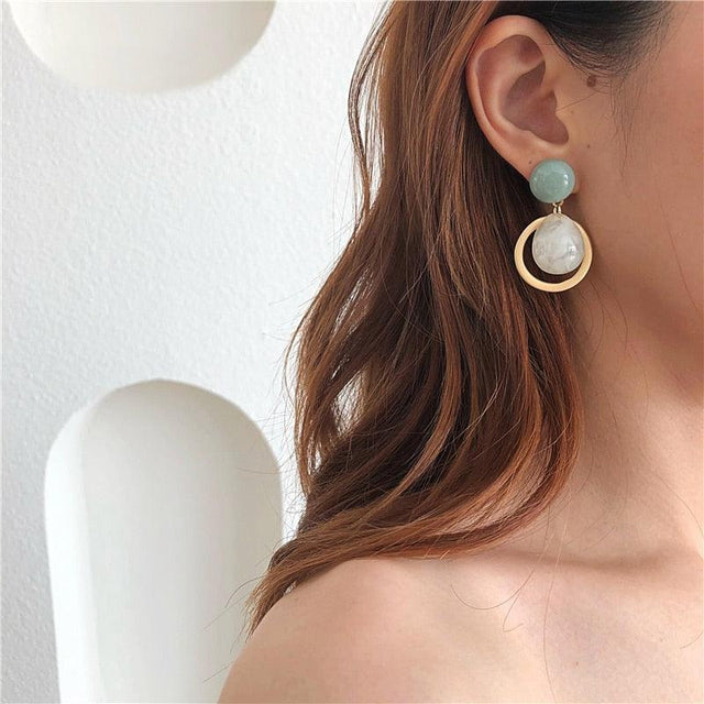 South Korean Round Design Earrings - Item - BAI-DAY 