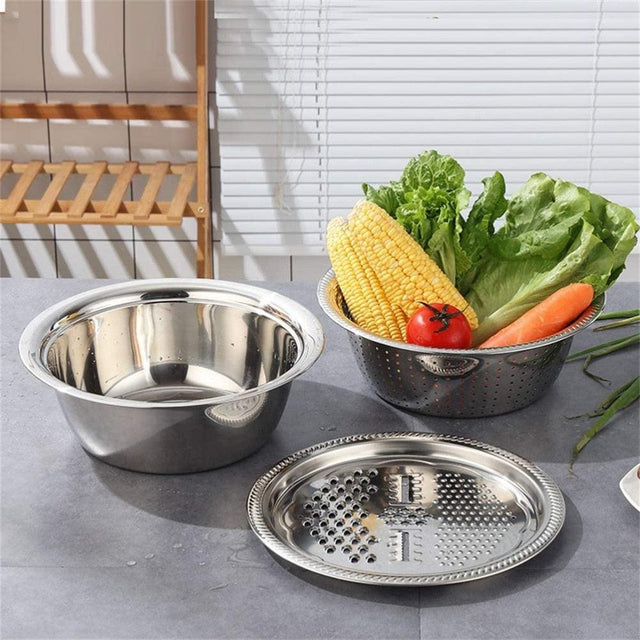 Stainless Steel 4-in-1 Fruit and Vegetable Slicer Bowl - Item - BAI-DAY 