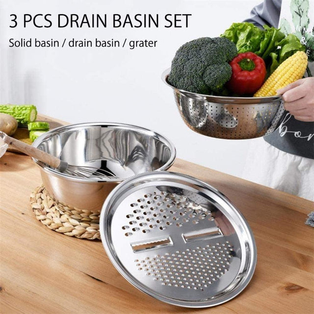 Stainless Steel 4-in-1 Fruit and Vegetable Slicer Bowl - Item - BAI-DAY 